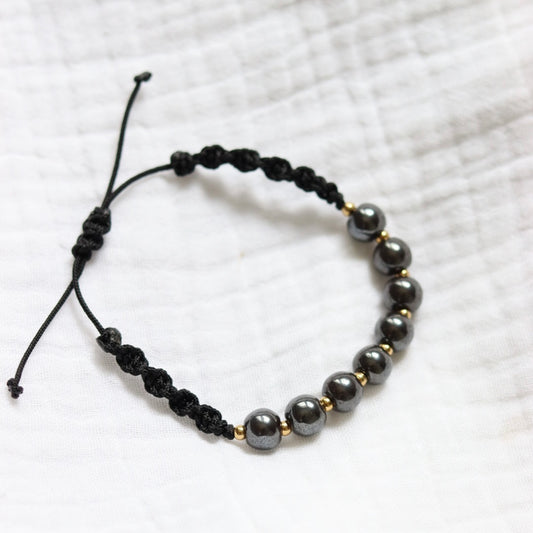 Hematite rope bracelet