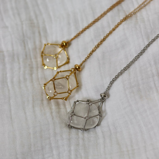 Collier cage pour pierre roulée