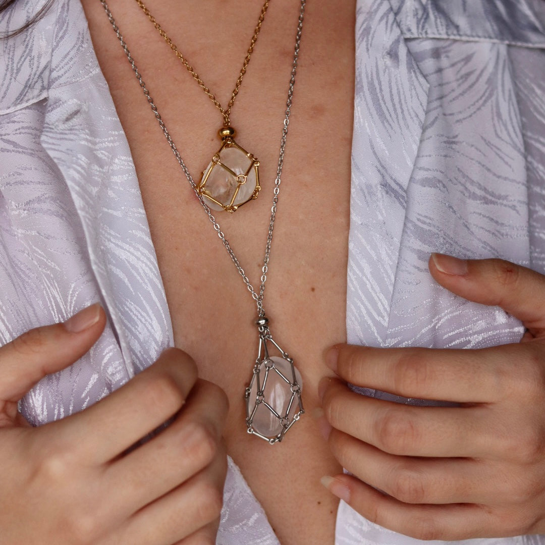 Collier cage pour pierre roulée