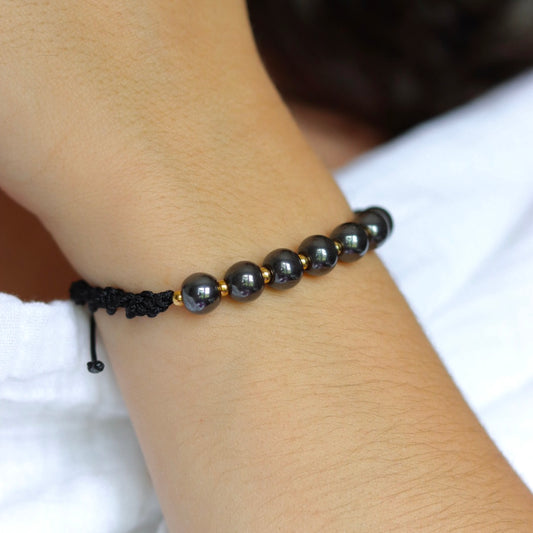 Bracelet corde Hématite