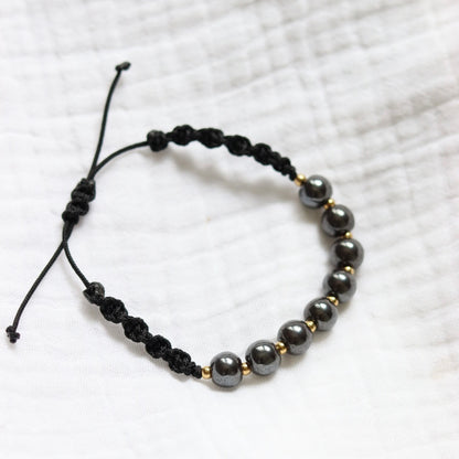 Bracelet corde Hématite