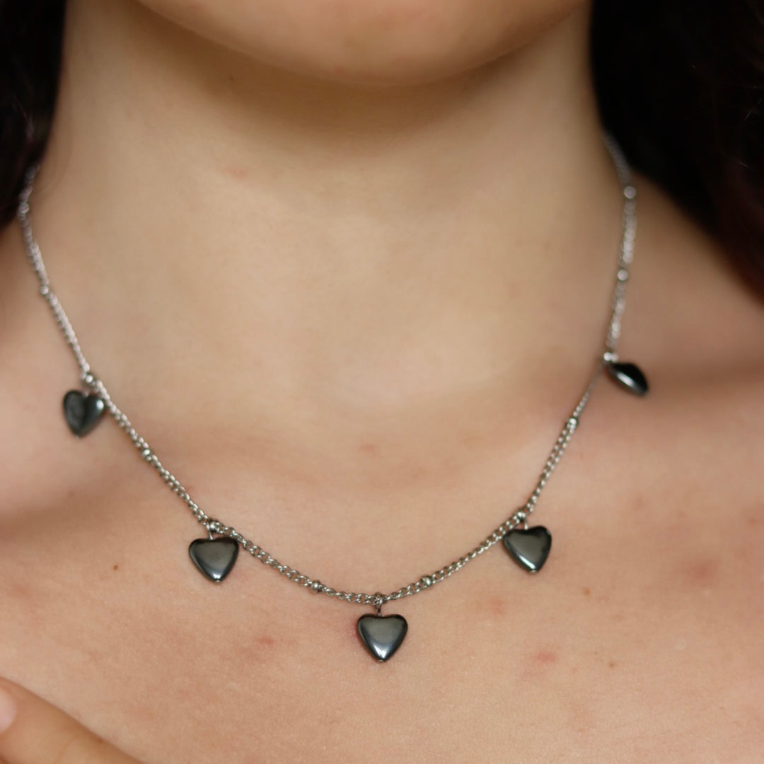 Collana in ematite argento