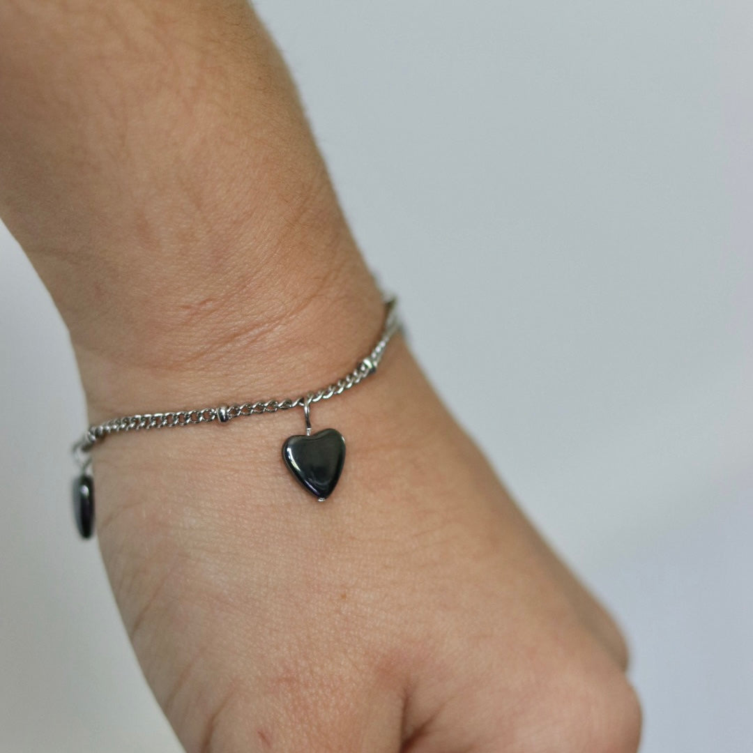Bracciale in ematite argento